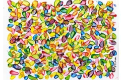 carte postale, pétal de couleur, acrylique sur papier, vilmagine.com
