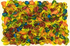 carte postale, pétal de couleur, acrylique sur papier, vilmagine.com