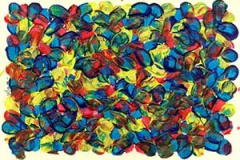carte postale, pétal de couleur, acrylique sur papier, vilmagine.com