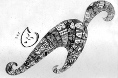 gravure chat, etching, drypoint, artiste vilma, site vilmagine.com
