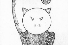 gravure chat, etching, drypoint, artiste vilma, site vilmagine.com