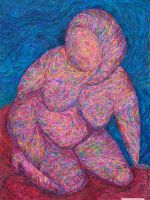Femme colbalt, Rondeur et couleur